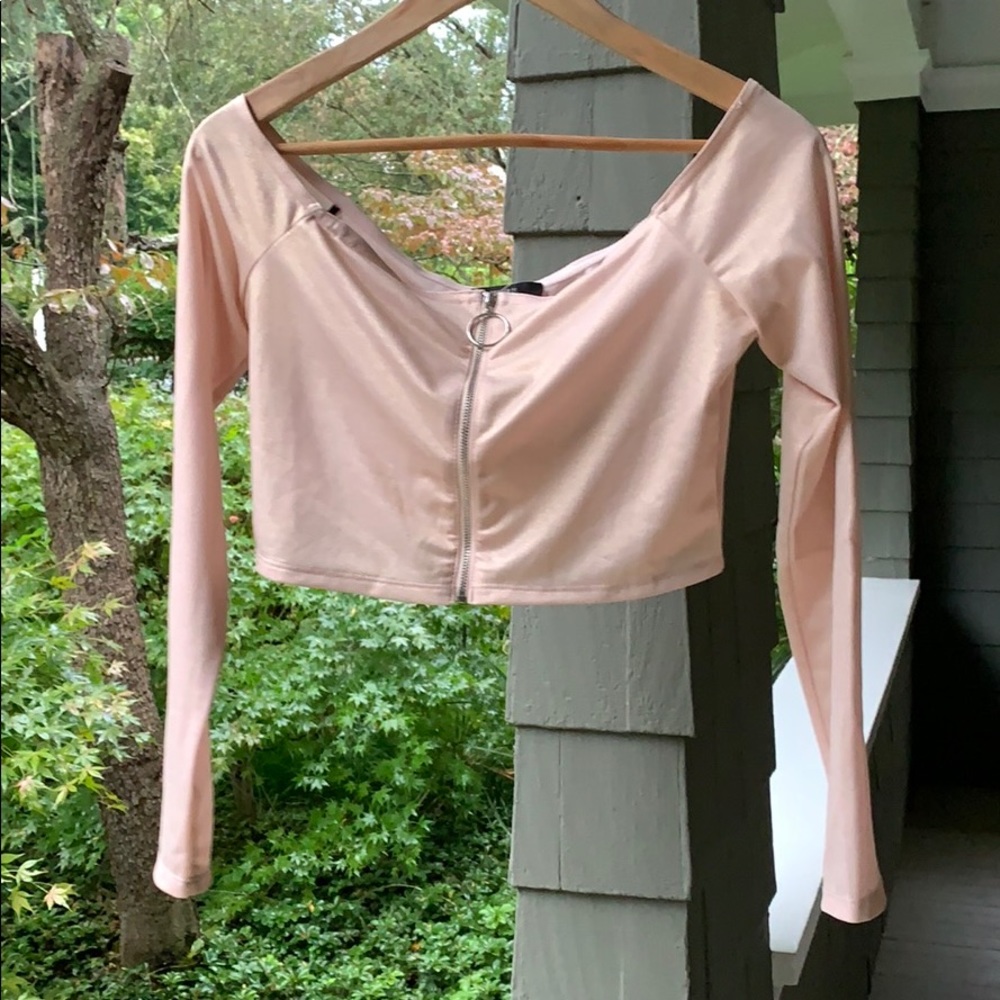 Forever 21 shimmery pink crop top